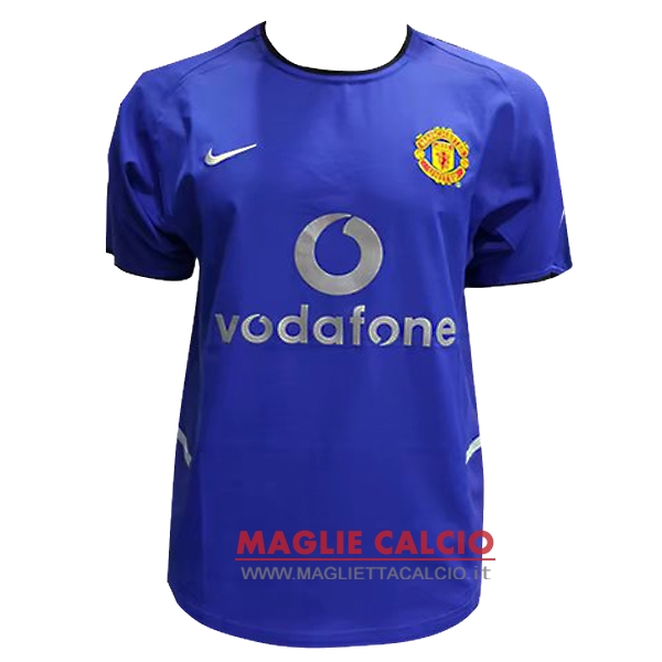 seconda magliette nuova manchester united retro 2002-2003 blu