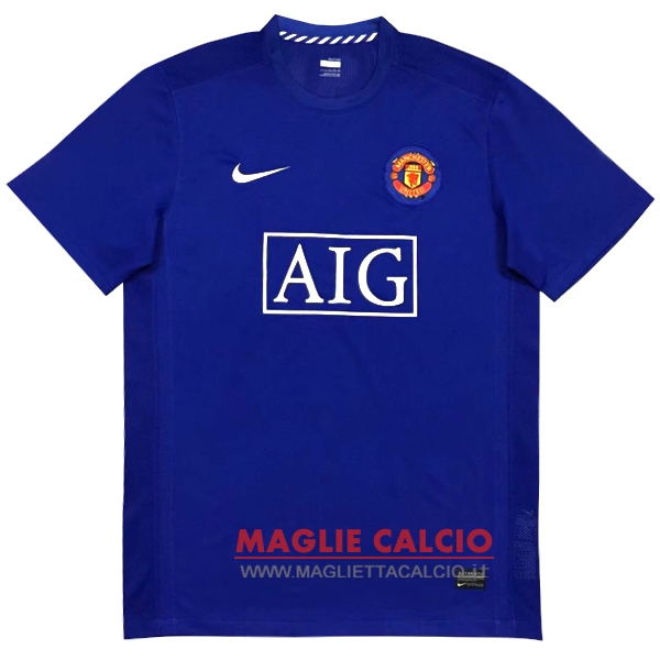 seconda magliette nuova manchester united retro 2007-2008 blu