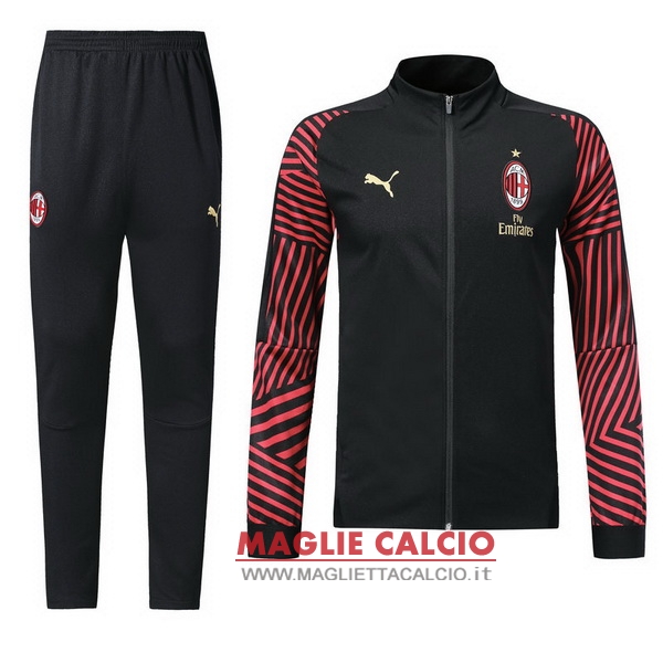 nuova ac milan insieme completo nero giacca 2018-2019