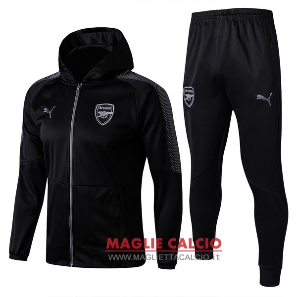 nuova arsenal insieme completo nero grigio giacca 2017-2018