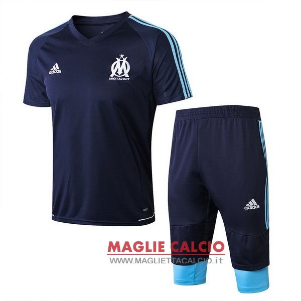 nuova formazione set completo divisione magliette marseille 2017-2018 blu navy