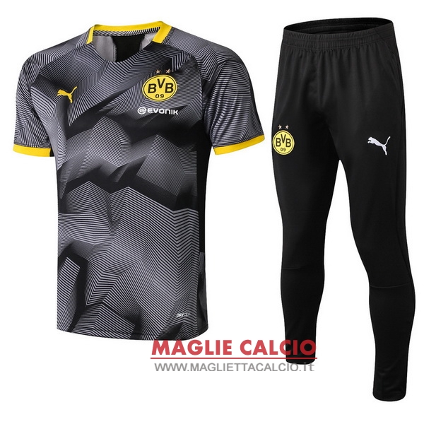 nuova formazione set completo divisione magliette borussia dortmund 2018-2019 grigio nero