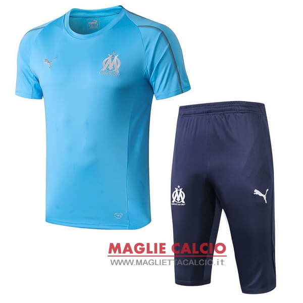 nuova formazione set completo divisione magliette marseille 2018-2019 blu luce