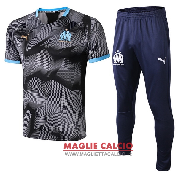 nuova formazione set completo divisione magliette marseille 2018-2019 grigio marino