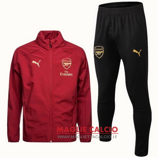 nuova arsenal insieme completo rosso giacca a vento 2018-2019