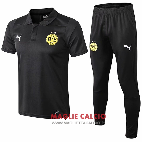 Polo set completo maglia borussia dortmund 2019-2020 nero