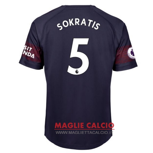 nuova maglietta arsenal 2018-2019 sokratis 5 seconda