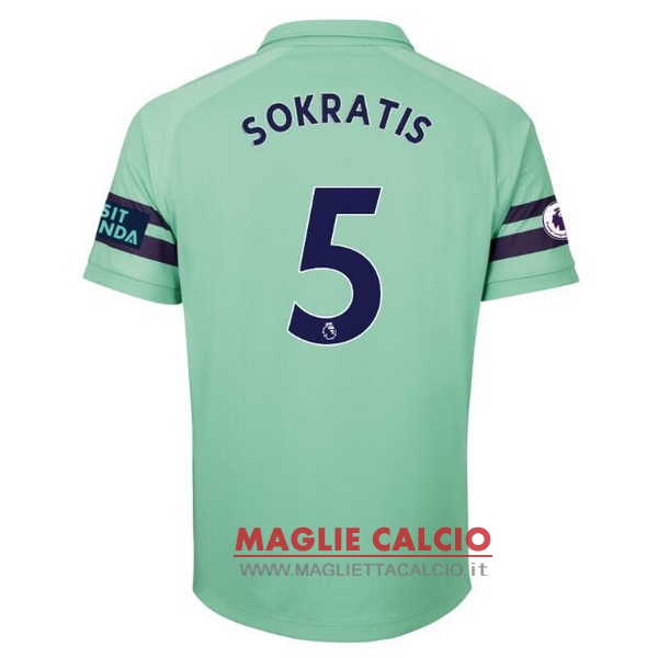 nuova maglietta arsenal 2018-2019 sokratis 5 terza