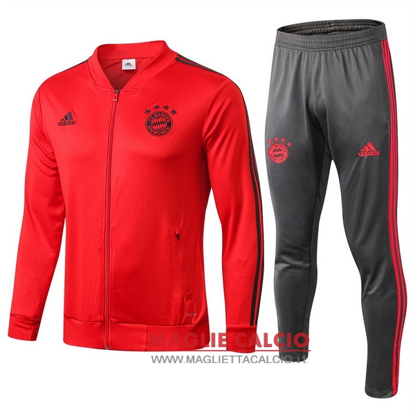 nuova bayern monaco insieme completo rosso grigio giacca 2018-2019