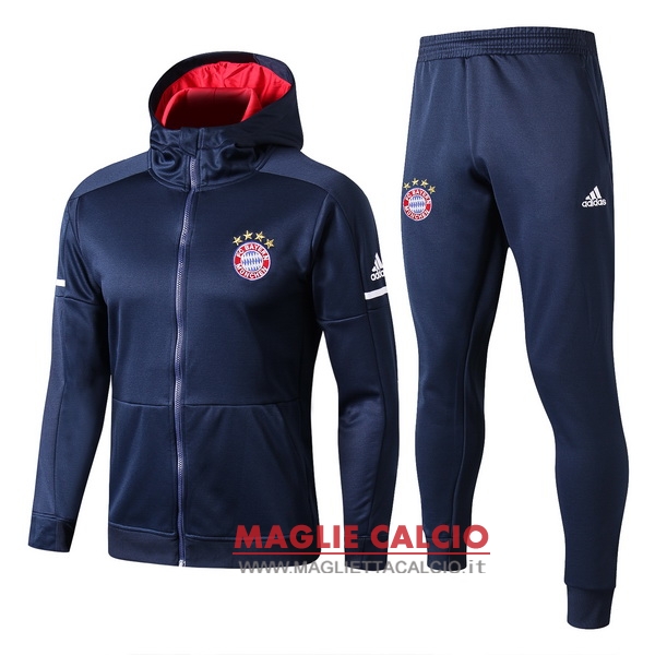 nuova bayern monaco set completo blu navy giacca 2017-2018