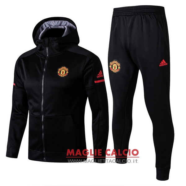 nuova manchester united set completo nero grigio giacca 2017-2018