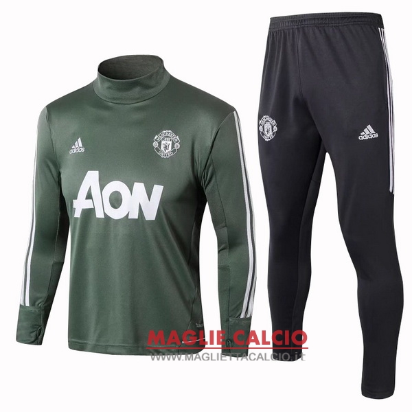 nuova manchester united insieme completo verde bianco giacca 2017-2018