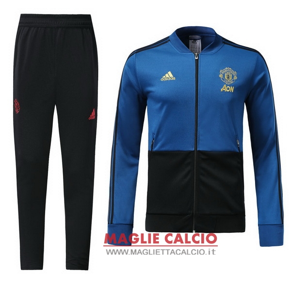 nuova manchester united insieme completo blu giacca 2018-2019