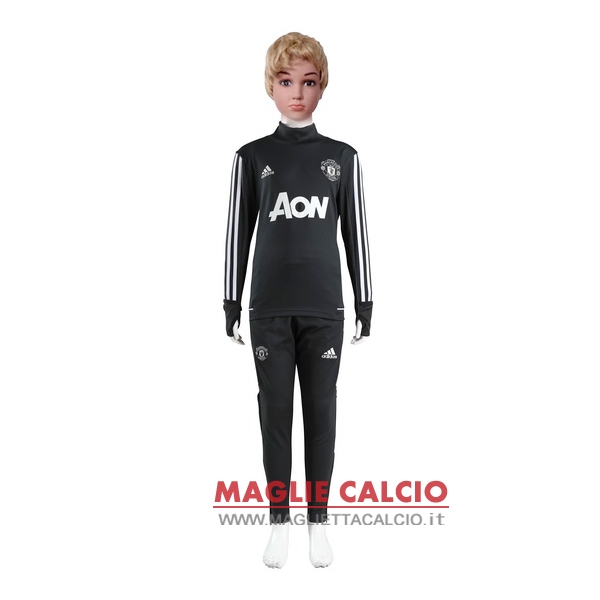 nuova manchester united insieme completo grigio navy bambino giacca 2017-2018