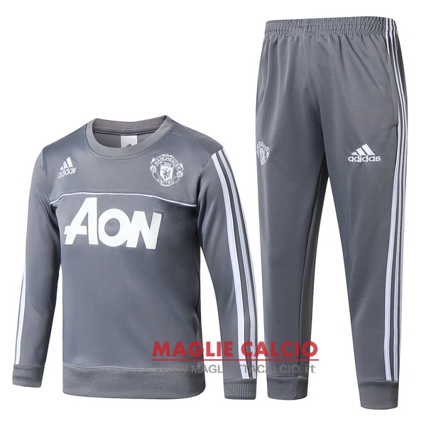 nuova manchester united insieme completo grigio bambino giacca 2017-2018