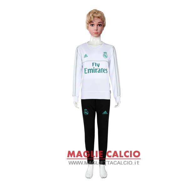 nuova real madrid insieme completo bianco bambino giacca 2017- 2018