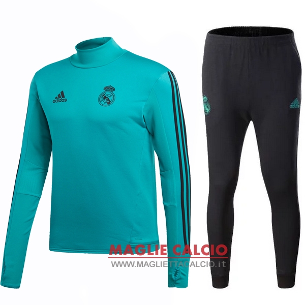 nuova real madrid insieme completo verde navy nero bambino giacca 2017-2018