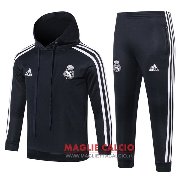 nuova real madrid insieme completo bianco nero bambino giacca 2018-2019