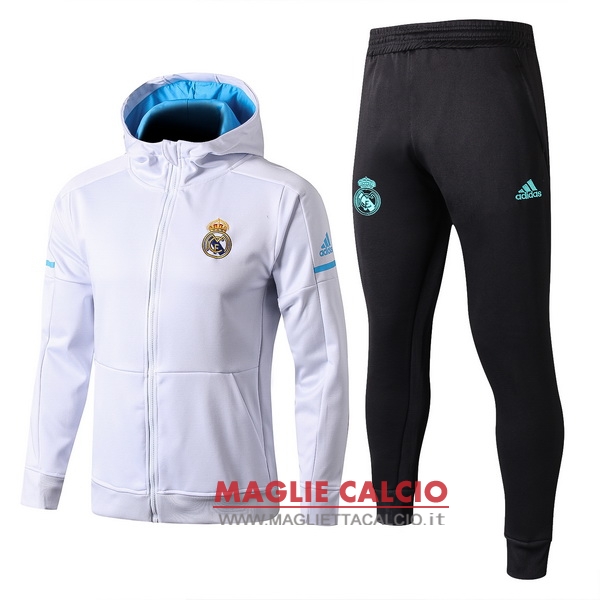 nuova real madrid set completo blu bianco nero giacca 2017-2018