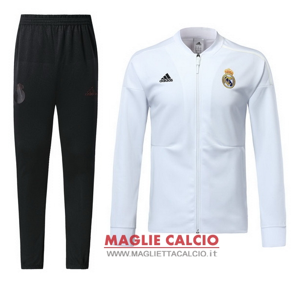 nuova real madrid insieme completo bianco nero giacca 2018-2019