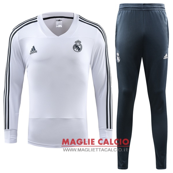 nuova real madrid insieme completo bianco giacca 2018-2019