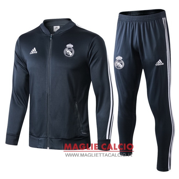 nuova real madrid insieme completo grigio navy giacca 2018-2019