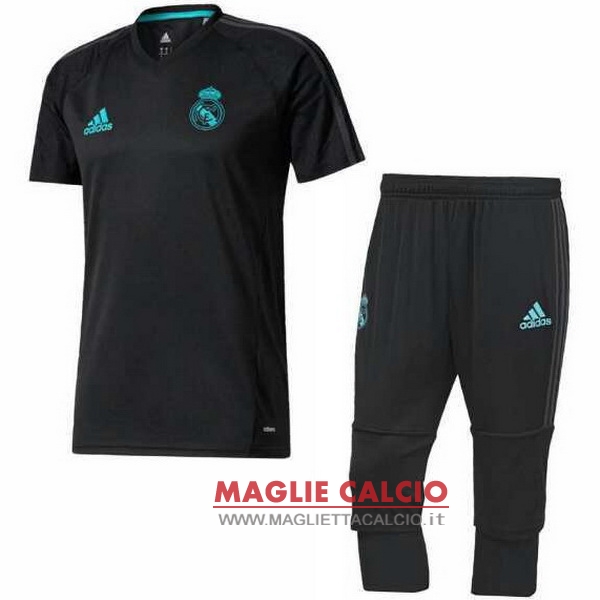 nuova formazione set completo divisione magliette real madrid 2017-2018 nero