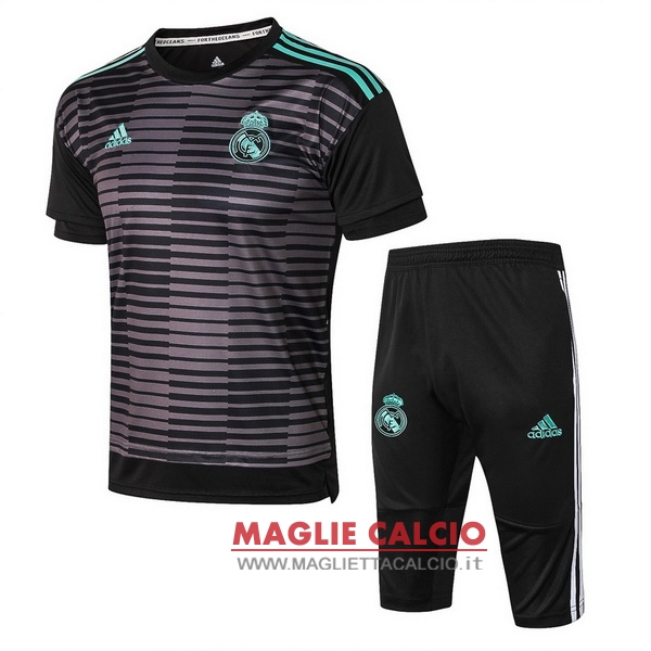 nuova formazione set completo divisione magliette real madrid 2018-2019 nero