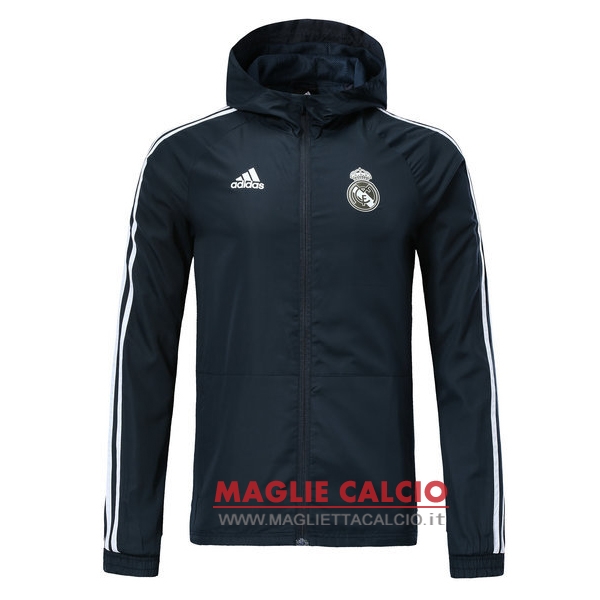 real madrid grigio navy nuova giacca a vento 2018-2019