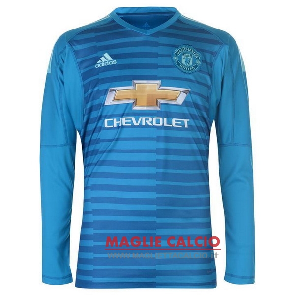 nuova portiere divisione magliette manica lunga manchester united 2018-2019 blu