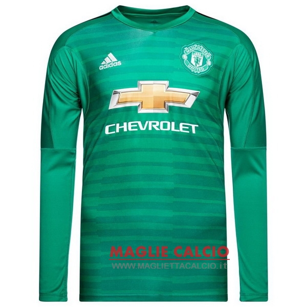 nuova portiere divisione magliette manica lunga manchester united 2018-2019 verde