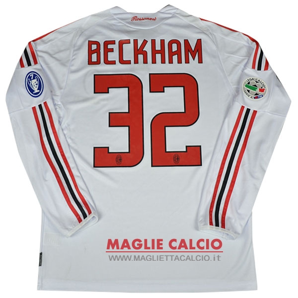 nuova beckham seconda divisione magliette manica lunga ac milan retro 2008-2009