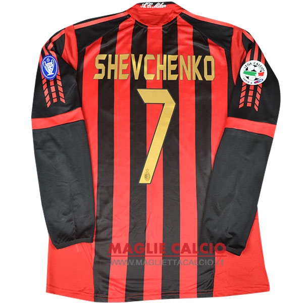 nuova shevchenko prima divisione magliette manica lunga ac milan retro 2005-2006