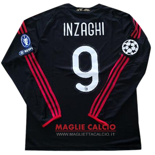 nuova inzaghi terza divisione magliette manica lunga ac milan retro 2009-2010