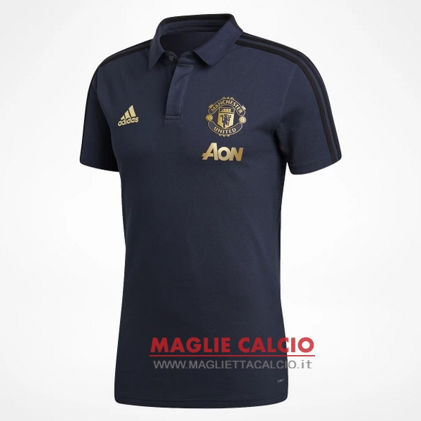 manchester united blu magliette polo nuova 2018-2019