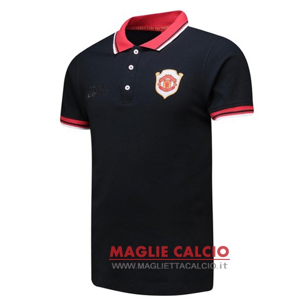 manchester united nero magliette polo nuova 20th