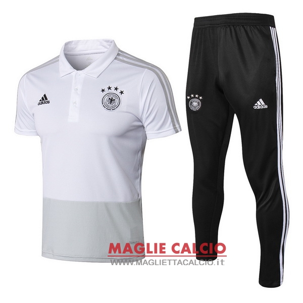 polo set completo maglia germania 2018 grigio bianco