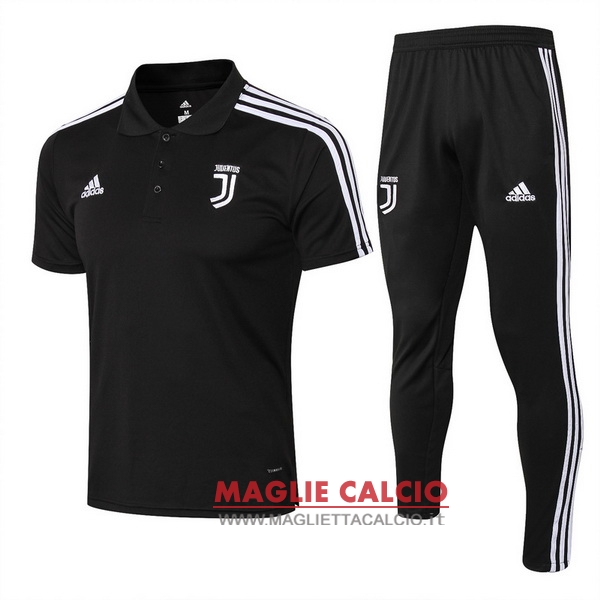 polo set completo maglia juventus 2018-2019 nero