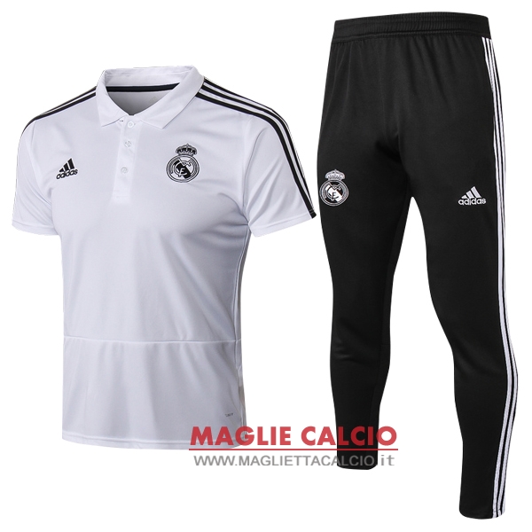 polo set completo maglia real madrid 2018-2019 bianco