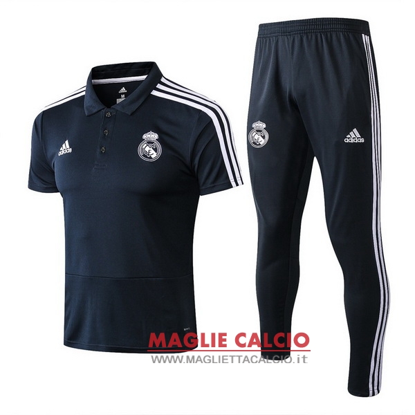 polo set completo maglia real madrid 2018-2019 blu