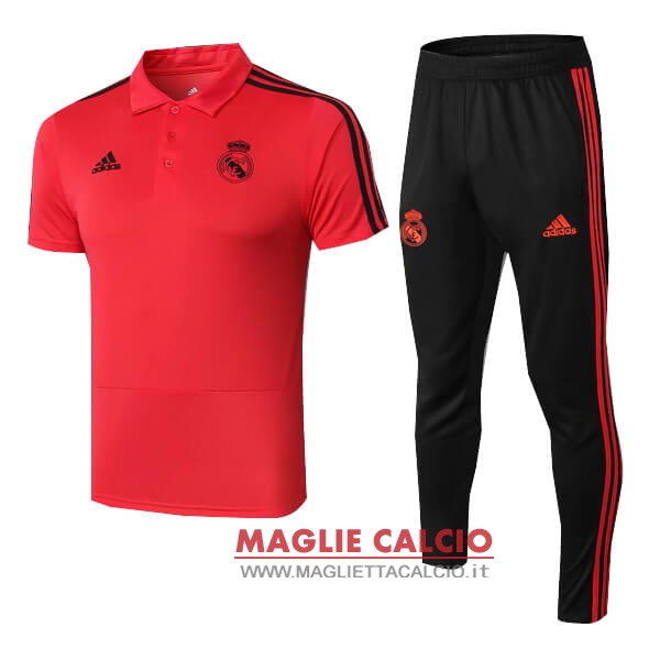 polo set completo maglia real madrid 2018-2019 rosso