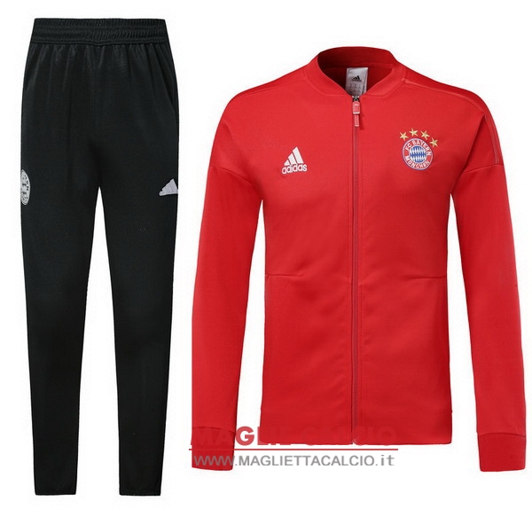 nuova bayern munich insieme completo rosso nero giacca 2018-2019