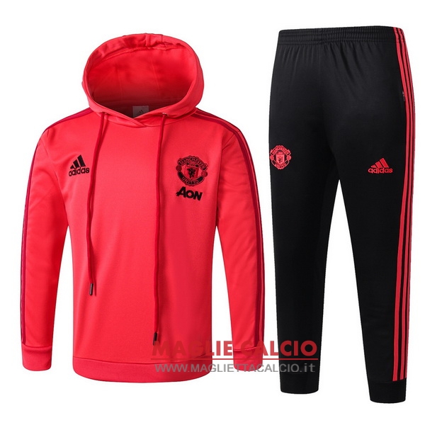 nuova manchester united insieme completo rosso bambino giacca 2018-2019