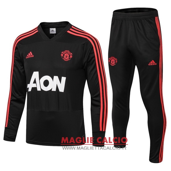 nuova manchester united insieme completo rosso nero bianco giacca 2018-2019