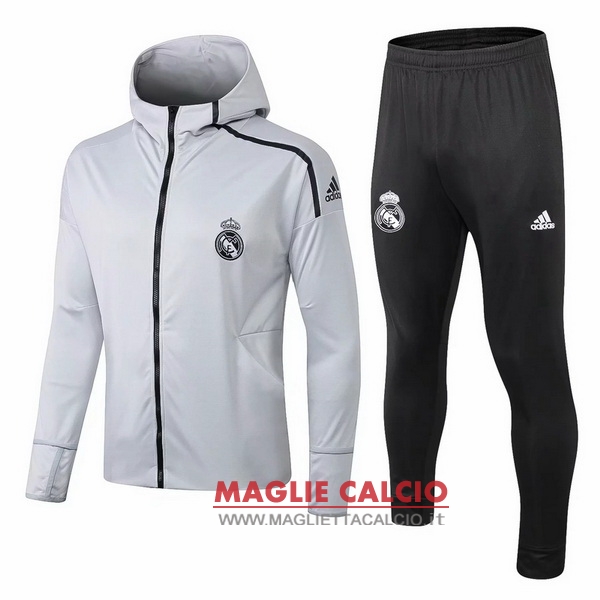 nuova real madrid insieme completo grigio nero giacca 2018-2019