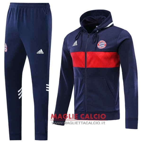 nuova bayern monaco insieme completo blu navy rosso giacca 2018-2019