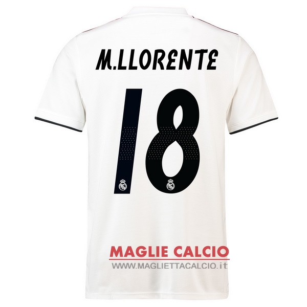 nuova maglietta real madrid 2018-2019 m.llorente 18 prima