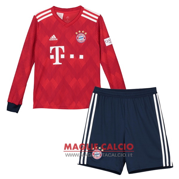 nuova prima divisione magliette bambino manica lunga set completo bayern munich 2018-2019