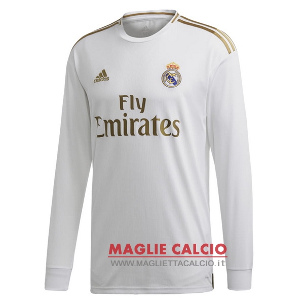 nuova prima magliette real madrid mancia lunga 2019-2020