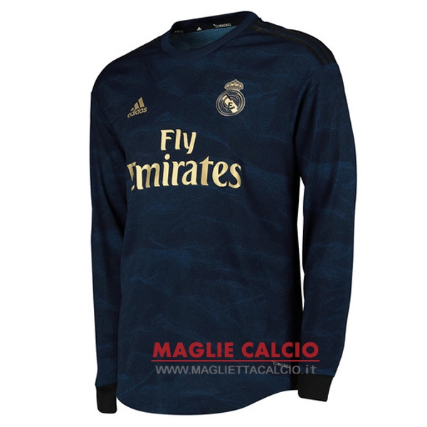 nuova seconda magliette real madrid mancia lunga 2019-2020